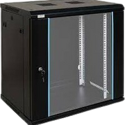 12U 600x600 Wall Mount Rack Cabinet, Tempered Glass Front Door, Loading Capacity of Up to 70kg, Fan Hole on Top Cover, Black #117