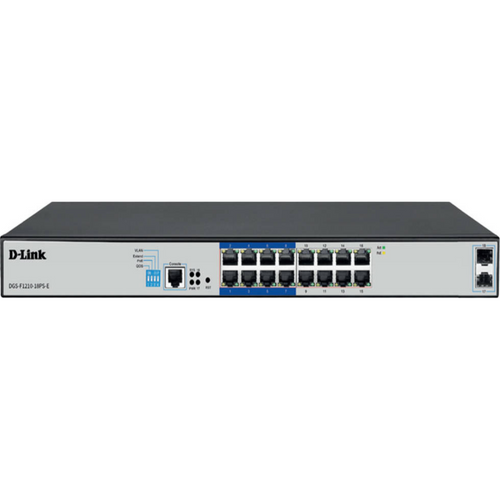 10/100/1000 Dlink POE Switch 16 Port Gigabit 2 SFP DGS F1210-18PS-E #234