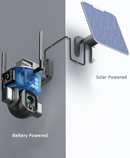 CRONY Y5 4G-4K-8MP-4X Solar Dual Linkage Battery PTZ Camera 8MP Wireless CCTV Camera Outdoor IP66 Waterproof Solar Dual Camera #1480