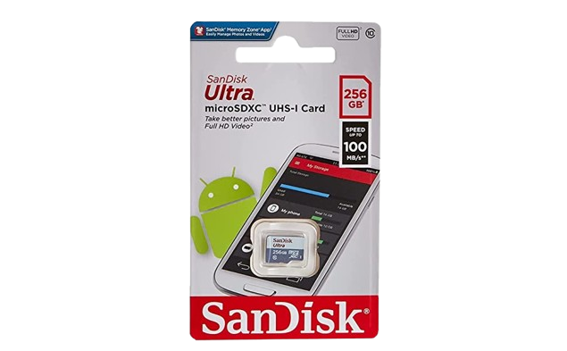 Sandisk 256GB Ultra microSDXC CLASS 10 100MB/s Memory Card (SDSQUNR-256G-GN3MN)
