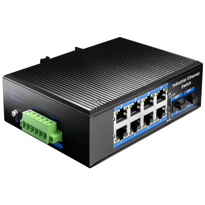 Cudy 8-Port Gigabit Industrial PoE+ Switch with 2 SFP Slots (IG1008S2P) #1462