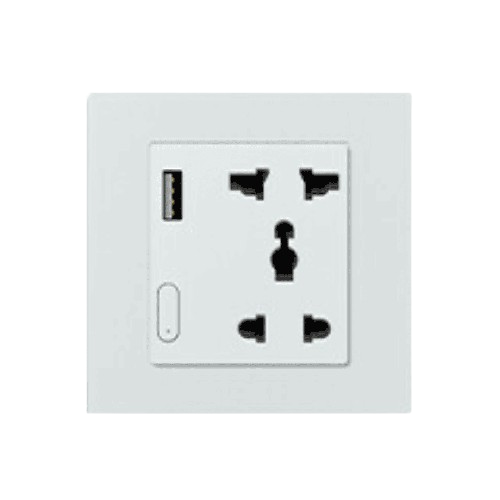 Zigbee Smart Socket With USB- EU - White