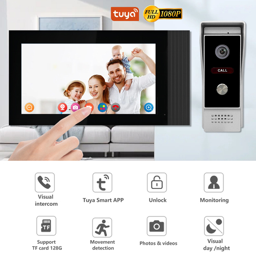 Tuya Smart 7 Inch Full Touch Monitor Video Wifi Intercom Tuya Smart Home video doorbell System 1