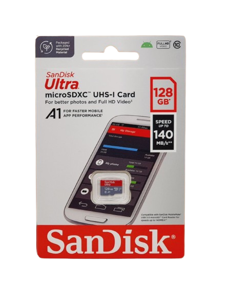 SanDisk Ultra UHS MicroSD Card - 128GB / Up to 140MB/s-SDSQUAB-128G-GN6MN