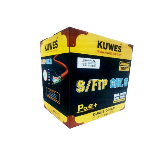 كابل كويس CAT.6 FTP مقاس 23AWG بطول 305 متر - رمادي KUWES | UC6-23AWG-FTP-GY #1084