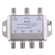 MS34 Satellite Switch, Multi-Switch, 4 Outlets Max, Silver
