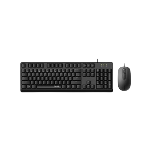 Rapoo X130Pro Wired Optical Mouse & Keyboard Combo AR - Black