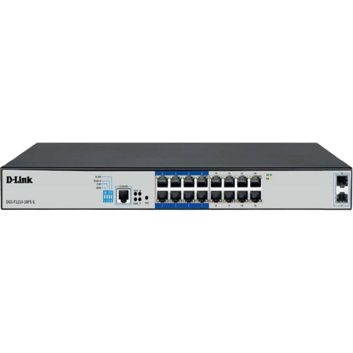 10/100/1000 Dlink POE Switch 16 Port Gigabit 2 SFP DGS F1210-18PS-E #234