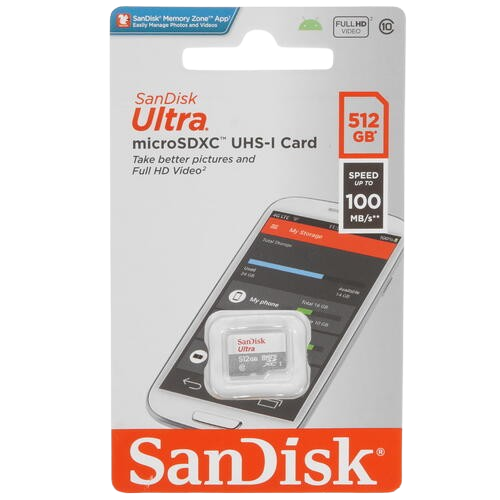 SanDisk Ultra microSDXC UHS-I Card -512GB / Up to 100 MB/s-SDSQUNR-512G-GN3MN